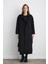 Astarsız Klasik Yün Manto - Siyah 4