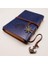 Pusula Baskılı Çapa ve Dümen Kolye Uçlu Deri Kapaklı Günlük Not Defteri Denizci Defter Özel Tasarım Hediyelik Mavi 1