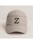 Isme Özel Harf Nakışlı Krem Mikro Kumaş Ayarlanabilir Unisex Tenis Şapkası 3