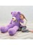 Peluş Ayı 120 cm Papyonlu Sevimli Ayı - Sevgiliye En Özel Hediye Mor 3