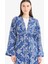Relax Fit Bisiklet Yaka Desenli Viskon Kimono 7