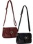 2'li Kadın Çanta Paketi Kapaklı Çapraz Askılı Siyah ve Bordo Omuz Çantası 2 Adet 1