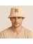 Isme Özel Harf Nakışlı Unisex Krem Bucket Şapka 2