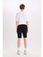 Regular Fit Dokulu Düz Paça Kargo Cepli Basic Düz Şort 8