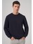 Erkek Lacivert Basic Bisiklet Yaka Sweatshirt 1