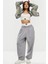 Bol Tarz Baggy Jogger Eşofman Altı Içi Şardonlu Gri / Siyah / Füme 1