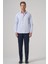Erkek A. Mavi Trend Slim Fit Italyan Yaka Gömlek 4