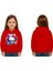 Unisex Hello Kity Baskılı Çocuk Swaetshirt Baskılı Kapüşonlu 3 Iplik Şardonlu 1