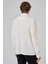 Erkek Ekru Pamuk Trend Ağaç Kabuğu Desen Dinamik Fit Polo Yaka Sweat-Shirt 5