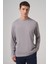 Erkek Açık Gri Trend Bisiklet Yaka Rayon Sweatshirt 1