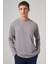 Erkek Açık Gri Trend Bisiklet Yaka Rayon Sweatshirt 2