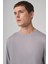 Erkek Açık Gri Trend Bisiklet Yaka Rayon Sweatshirt 3