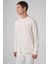 Erkek Ekru Trend Bisiklet Yaka Rayon Sweatshirt 3