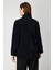 Kadın Beli Bağcıklı Dik Yaka Mont 66721 Siyah 4