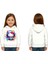 Unisex Hello Kity Baskılı Çocuk Swaetshirt Baskılı Kapüşonlu 3 Iplik Şardonlu 1