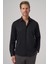 Erkek Siyah Trend Slim Fit Italyan Yaka Gömlek 1