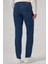 Erkek Mavi Denim 5 Cep Slim Fit Jean Kot Pantolon 5