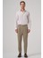 Erkek Bej Poliviskon Trend Desenli Slim Fit Çift Pile Pantolon 3