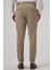 Erkek Bej Poliviskon Trend Desenli Slim Fit Çift Pile Pantolon 5