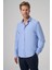 Erkek A. Mavi Trend Düz Slim Fit Tam Italyan Yaka Gömlek 2