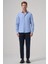 Erkek A. Mavi Trend Düz Slim Fit Tam Italyan Yaka Gömlek 4