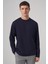 Erkek Lacivert Trend Bisiklet Yaka Rayon Sweatshirt 1