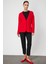 Kadın Ceket Yaka Triko Hırka 63926 Kırmızı 3
