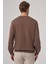 Erkek Kahve Basic Bisiklet Yaka Sweatshirt 5