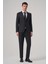 Erkek Siyah Yünlü Trend Çizgili Slim Fit Sivri Yaka Takım Elbise 3