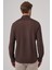 Erkek Kahve Trend Düz Slim Fit Tam Italyan Yaka Gömlek 5