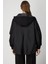 Kadın Kapüşonlu Mix Kumaş Mont 60704 Siyah 5