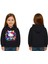 Unisex Hello Kity Baskılı Çocuk Swaetshirt Baskılı Kapüşonlu 3 Iplik Şardonlu 1