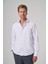 Erkek Beyaz Polyester Trend Desenli Dynamic Fit Italyan Yaka Gömlek 1