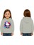 Unisex Hello Kity Baskılı Çocuk Swaetshirt Baskılı Kapüşonlu 3 Iplik Şardonlu 1
