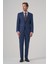 Erkek Lacivert Yünlü Trend Desenli Dynamic Fit Mono Yaka Takım Elbise 4