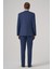Erkek Lacivert Yünlü Trend Desenli Dynamic Fit Mono Yaka Takım Elbise 5