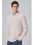 Erkek Gri Pamuk Trend Ağaç Kabuğu Desen Dinamik Fit Polo Yaka Sweat-Shirt 3