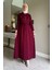 Hazan Triko Elbise Bordo 1