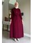Hazan Triko Elbise Bordo 3