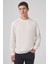 Erkek Ekru Basic Bisiklet Yaka Sweatshirt 1