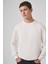 Erkek Ekru Basic Bisiklet Yaka Sweatshirt 3