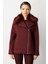 Kadın Yakası Kürklü Kruvaze Mont 6085 Bordo 1