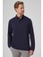 Erkek Lacivert Trend Polo Yaka Rayon Sweatshirt 2