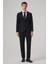 Erkek Siyah Yünlü Trend Düz Slim Fit Sivri Yaka Takım Elbise 4