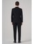 Erkek Siyah Yünlü Trend Düz Slim Fit Sivri Yaka Takım Elbise 5