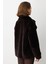 Kadın Apoletli Peluş Mont 6035 Kahverengi 4