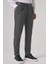 Erkek Füme Poliviskon Trend Desenli Slim Fit Çift Pile Pantolon 2
