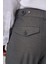 Erkek Füme Poliviskon Trend Desenli Slim Fit Çift Pile Pantolon 4