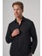 Erkek Siyah Trend Slim Fit Italyan Yaka Gömlek 2
