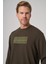 Erkek Haki Trend Baskılı Bisiklet Yaka Sweatshirt 3